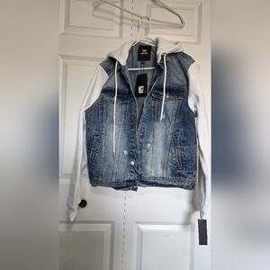 XRay Jeans Denim Jacket with White Hood